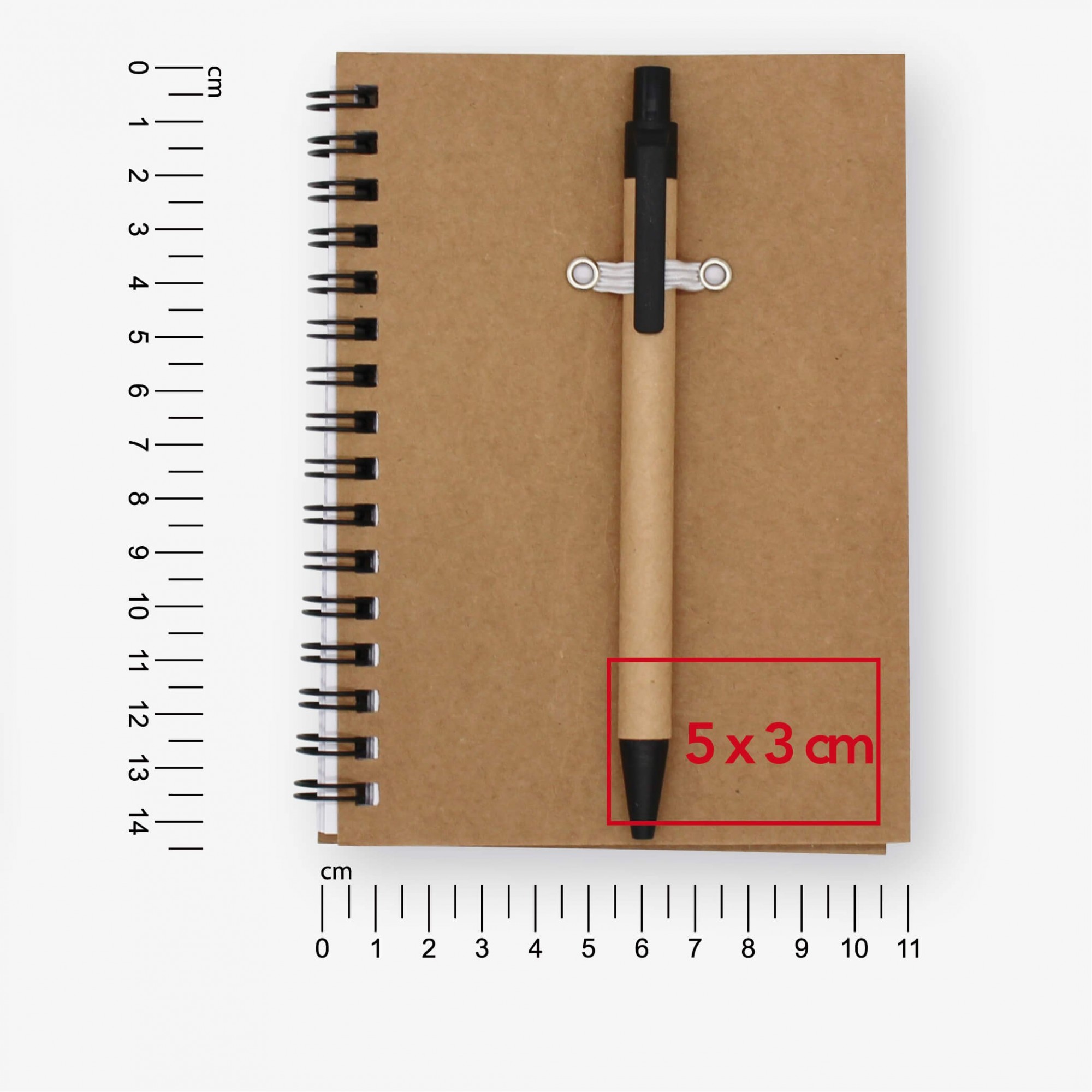 Carnet publicitaire A6 en carton avec stylo, Bloc-notes Recyclé