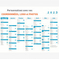 Calendrier bancaire 2023 personnalisé 7 MOIS DÉCALÉS - ECO - 54x42 cm ou 43x33 cm ou 21x27 cm