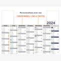 Calendrier bancaire 2024 personnalisé PERSONNALISABLE 6 - 54x42 cm ou 43x33 cm ou 21x27 cm