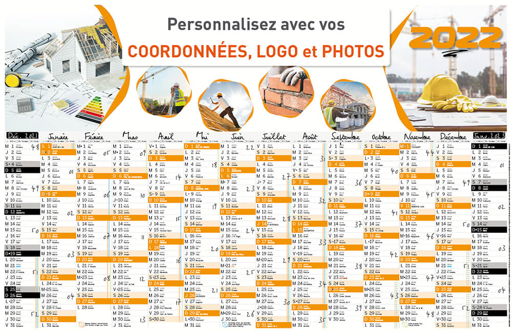 Calendrier personnalisé: impression de calendriers personnalisés